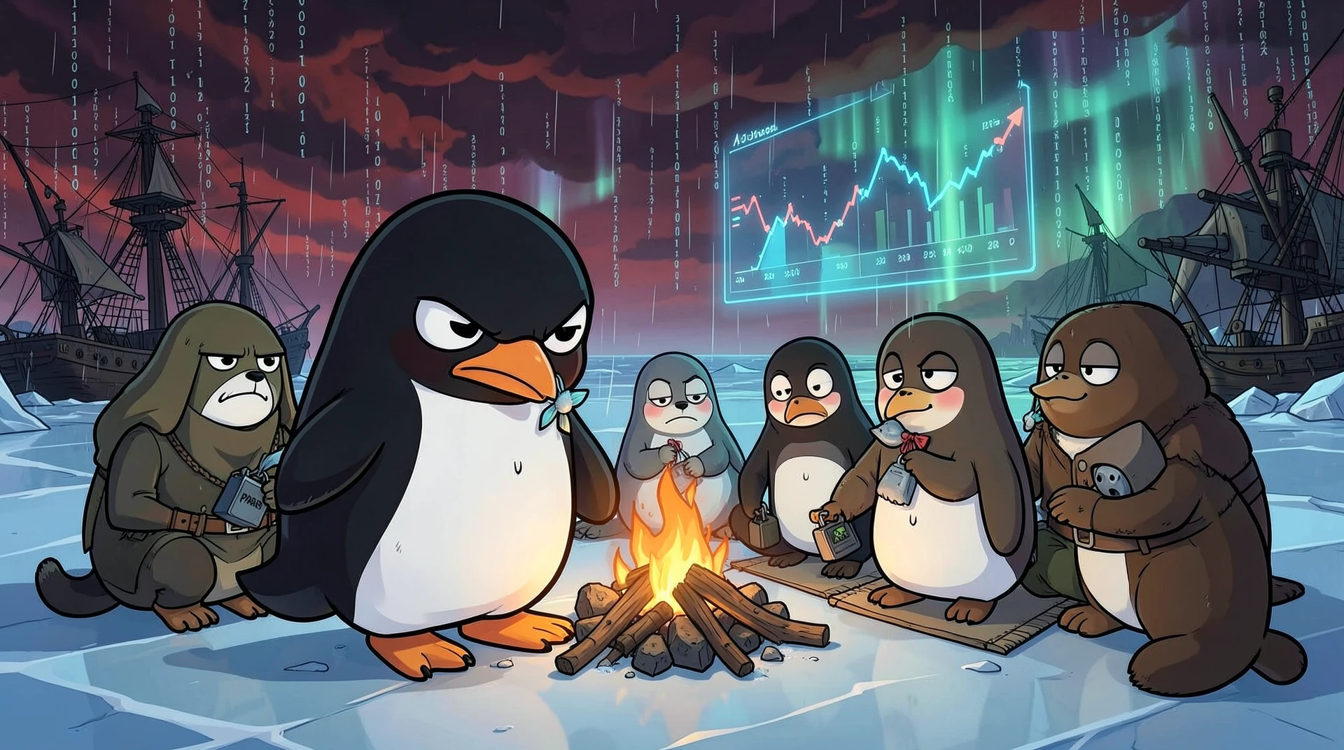 BTC Bloodbath? Penguins Take on the Crypto Carnage!